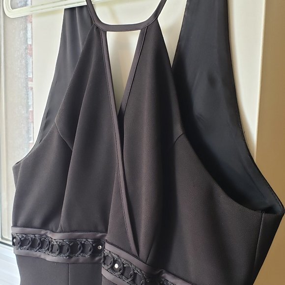 Long, Halter Black Cocktail Dress - Picture 5 of 15